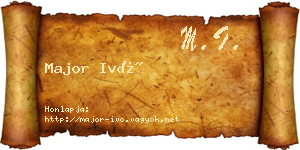 Major Ivó névjegykártya